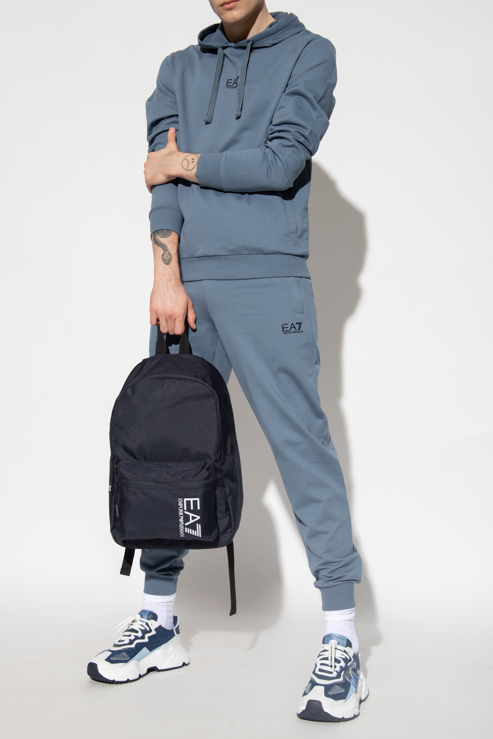 IetpShops Germany Blue Hoodie and sweatpants set EA7 Emporio